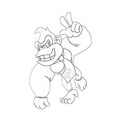 Coloring page: Donkey Kong (Video Games) #112197 - Free Printable Coloring Pages