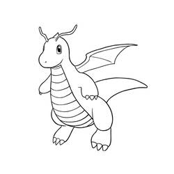 Dragonite (Video Games) coloring page #181599 to print and color