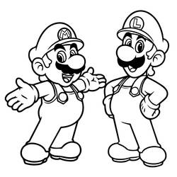 Coloring page: Mario and Luigi (Video Games) #217722 - Free Printable Coloring Pages