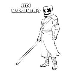 Marshmello Fortnite (Video Games) coloring page #208253 to print and color