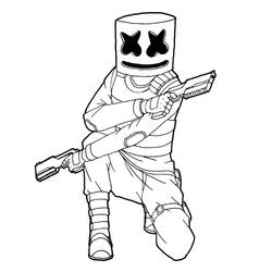 Marshmello Fortnite (Video Games) coloring page #208259 to print and color