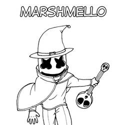 Marshmello Fortnite (Video Games) coloring page #208283 to print and color