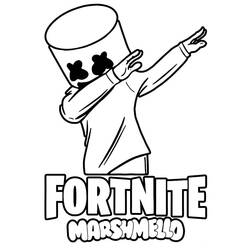 Marshmello Fortnite - Free printable coloring pages
