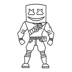 Marshmello Fortnite (Video Games) coloring page #208291 to print and color