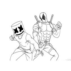 Marshmello Fortnite (Video Games) coloring page #208294 to print and color