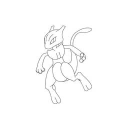 Coloring page: Mewtwo (Video Games) #179443 - Free Printable Coloring Pages