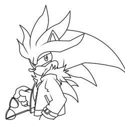 Silver Sonic - Free printable coloring pages