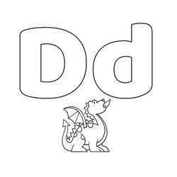 字母D - 免费可打印着色页